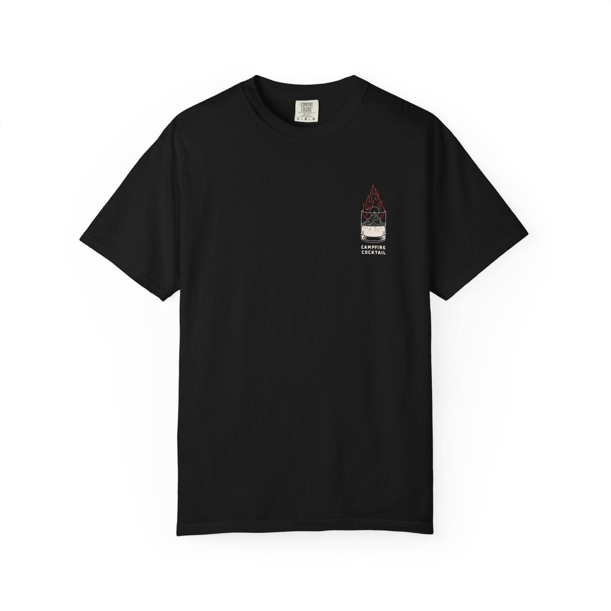 Campfire Cocktails T-Shirt — "Stirred, Not Civilized" Outdoor Graphic Tee
