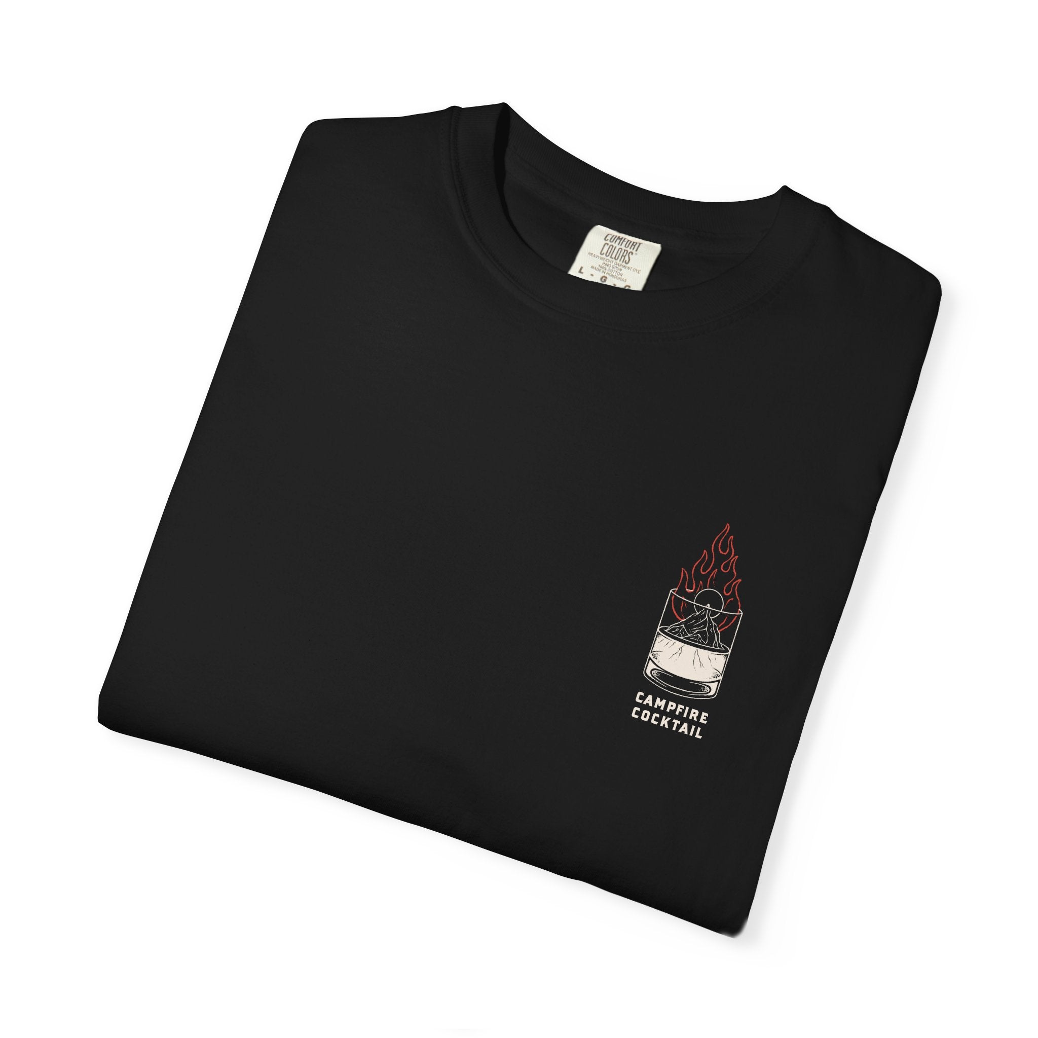 Campfire Cocktails T-Shirt — "Stirred, Not Civilized" Outdoor Graphic Tee