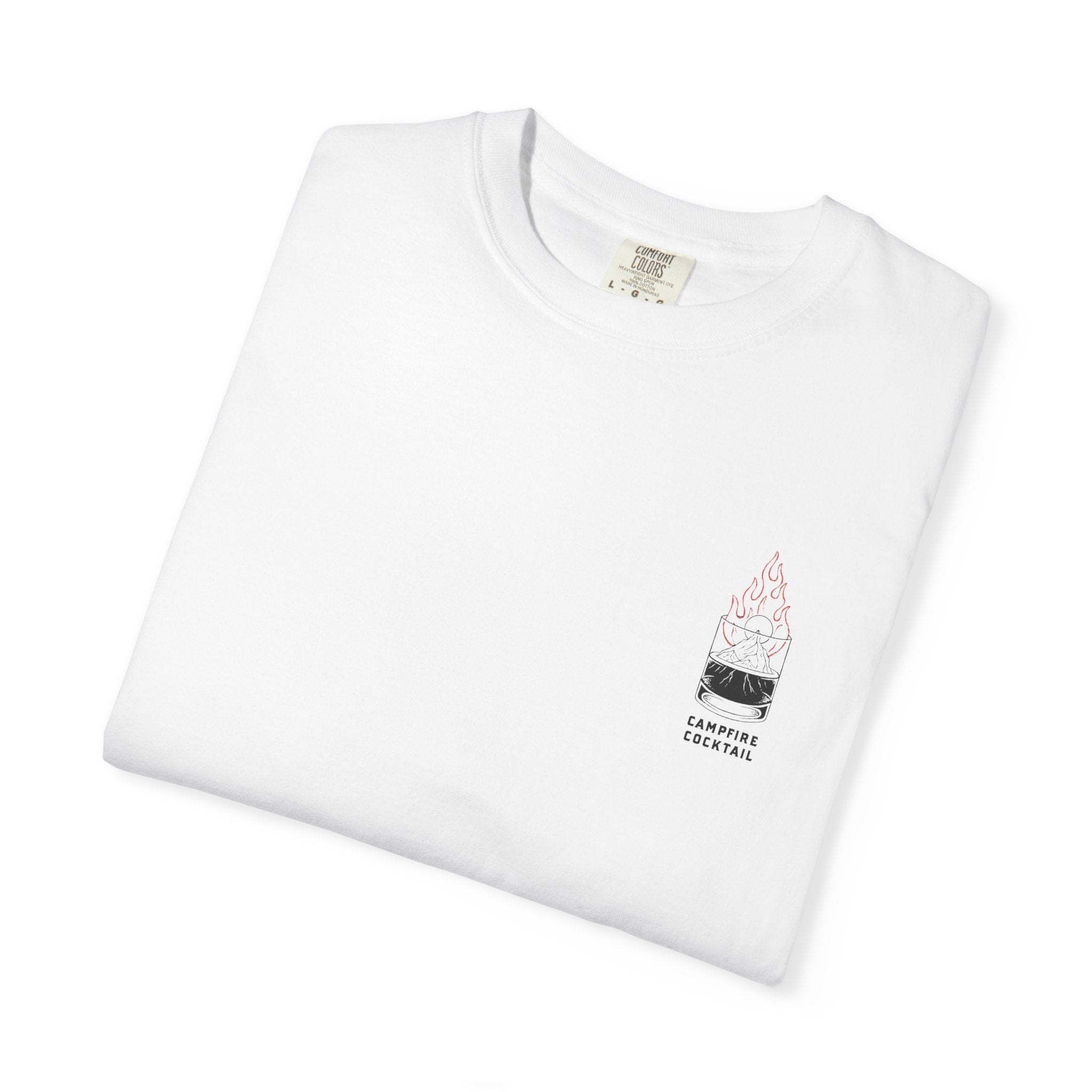 Campfire Cocktails T-Shirt — "Stirred, Not Civilized" Outdoor Graphic Tee