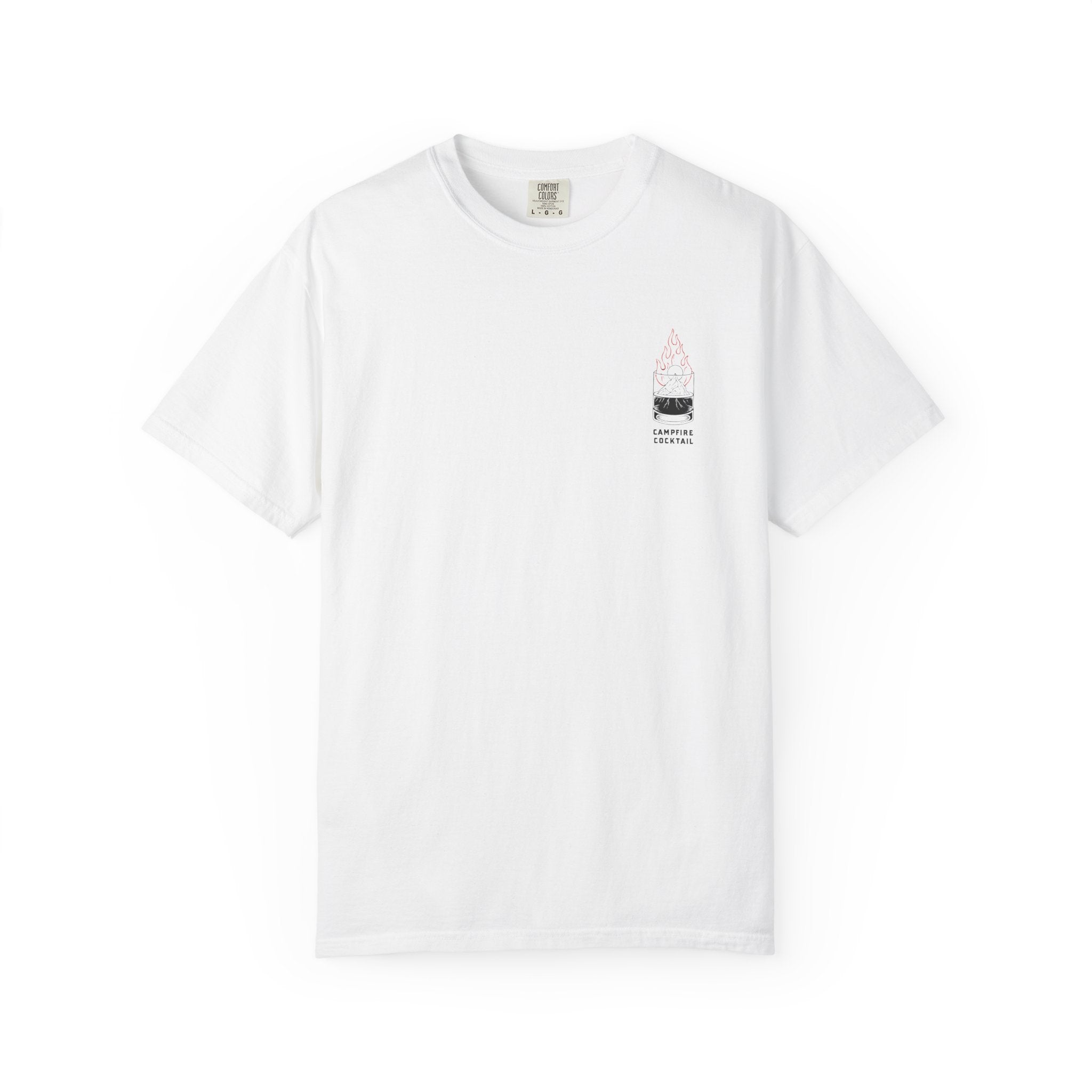 Campfire Cocktails T-Shirt — "Stirred, Not Civilized" Outdoor Graphic Tee